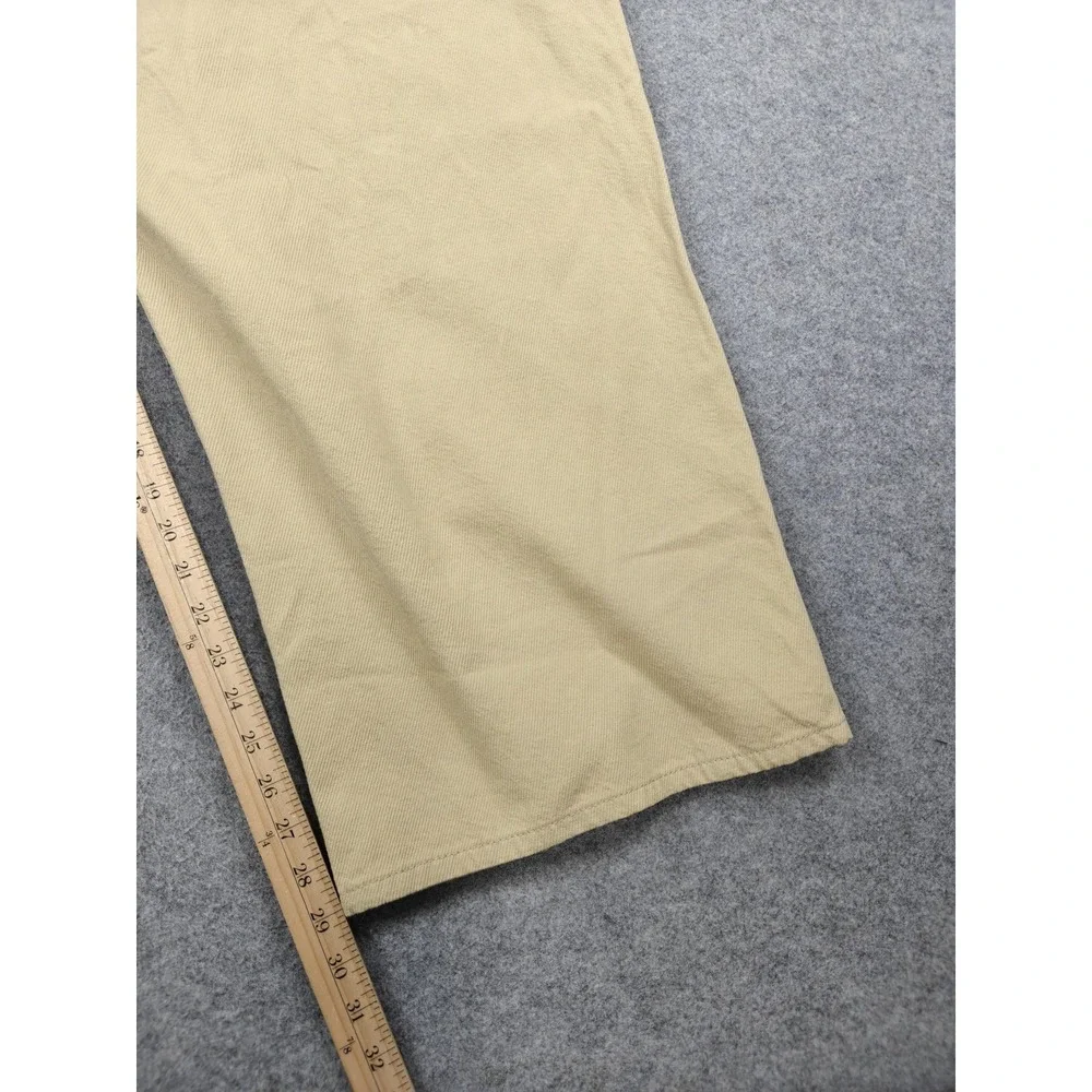 Roucha Pants Mens 42x29 Beige Wide Leg‎ Pleated Khaki Denim Relaxed Fit Casual